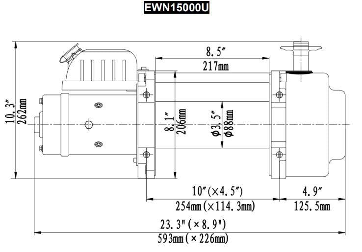 Runva Winch - Steel Cable 15000lbs (6 804Kg) 12V - 2 x Remotes (Wire+Wireless) - Winch - Go-4LO