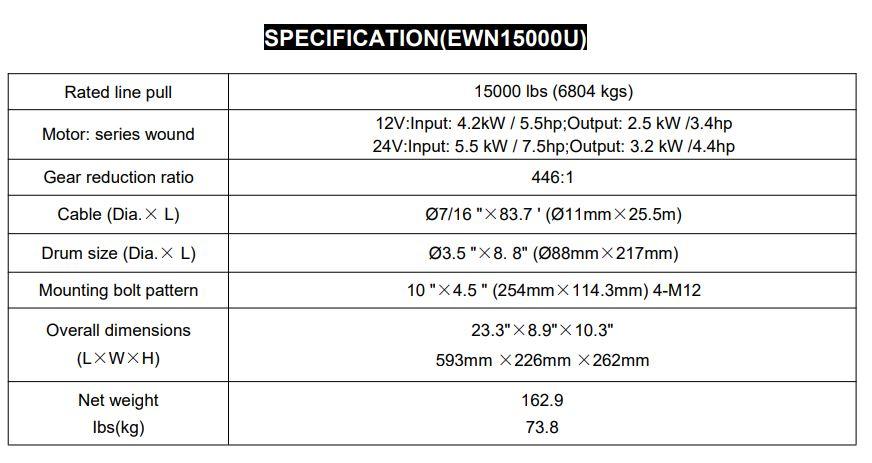 RUNVA WINCH - Steel Cable 15000lbs (6 804Kg) 24V - 2 x Remotes (Wire+Wireless) - Winch - Go-4LO