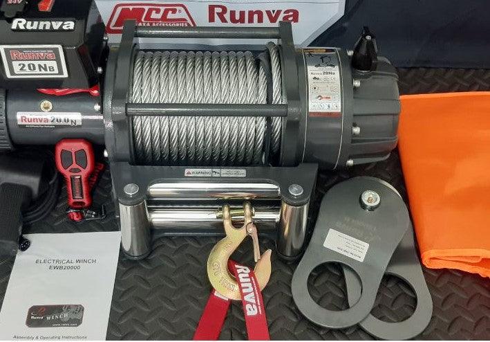 RUNVA WINCH - Steel Cable 20000lbs (9 072Kg) 24V - 2 x Remotes (Wire+Wireless) - Winch - Go-4LO