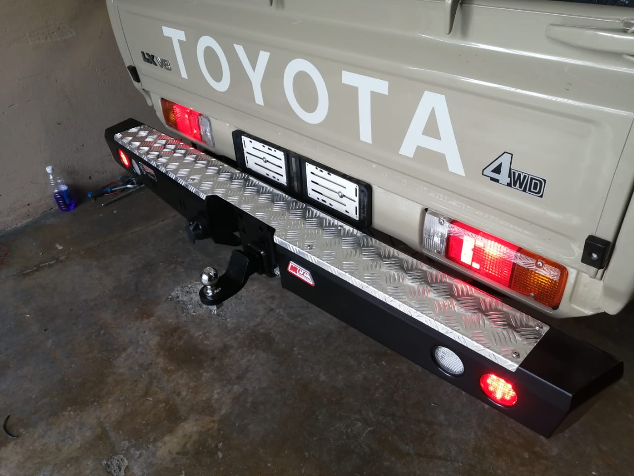 TOYOTA LANDCRUISER 70 SERIES PICK UP (ONLY) 2007 to current REAR REPLACEMENT BUMPER WITH TOWBAR (Wiring not included) - Bumper - Go-4LO